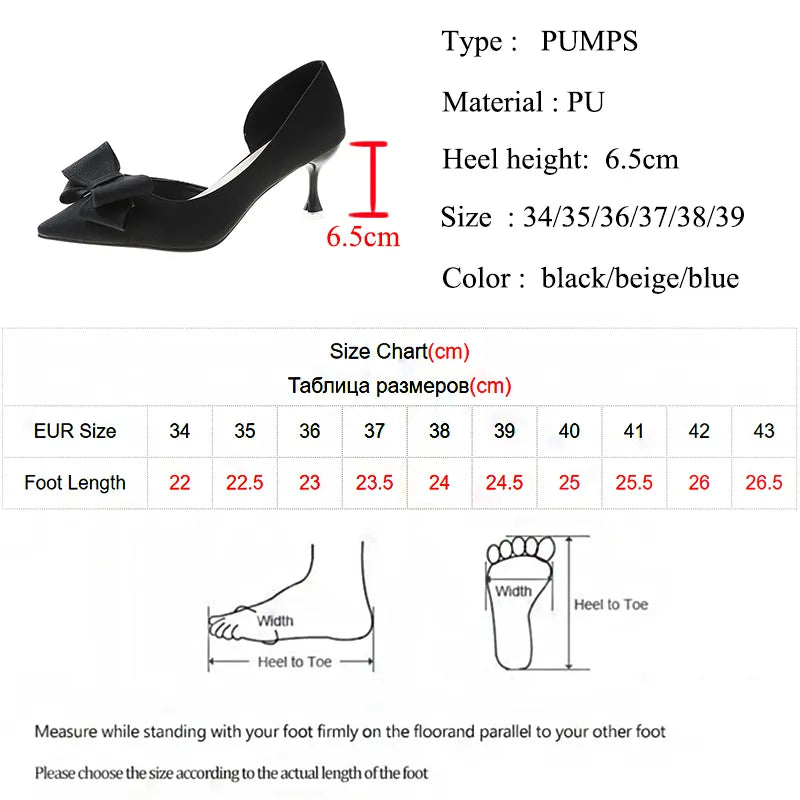 2023 New Bowknit Thin Heels Pumps Women Elegant Slip-On Party Shoes Woman Summer Pointed Toe Solid Color High Heels Shoes