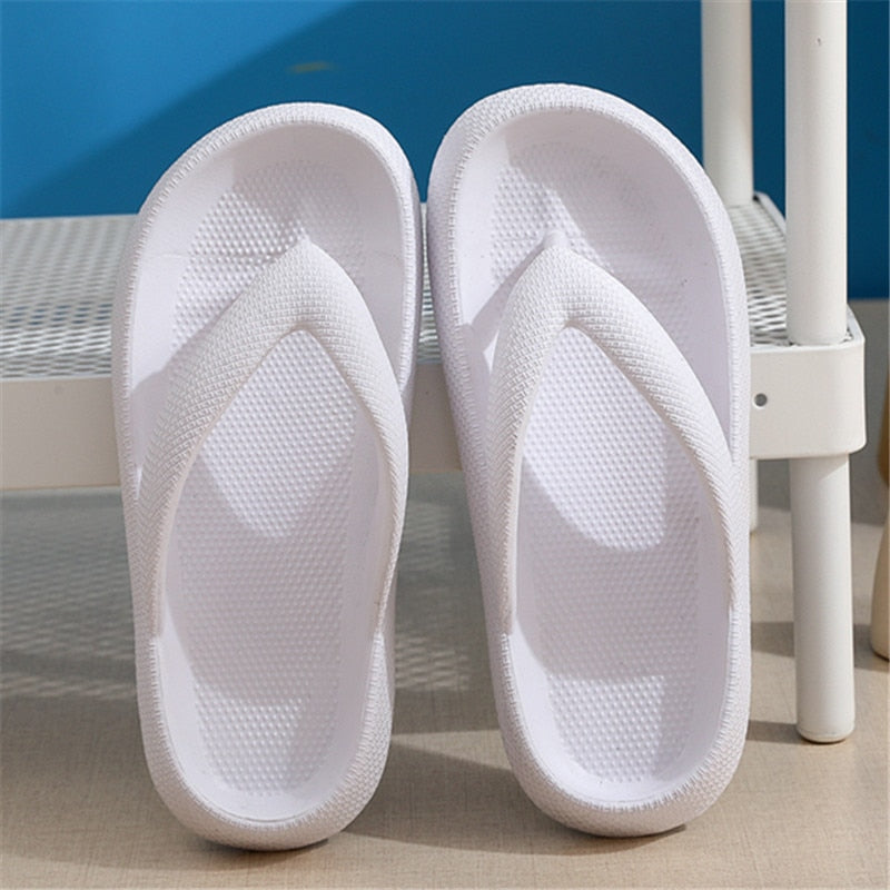 Soft Sole EVA Women's Flip Flops Summer Beach Non-slip Cloud Slippers Women Thick Platform Clip Toe Bathroom Slides