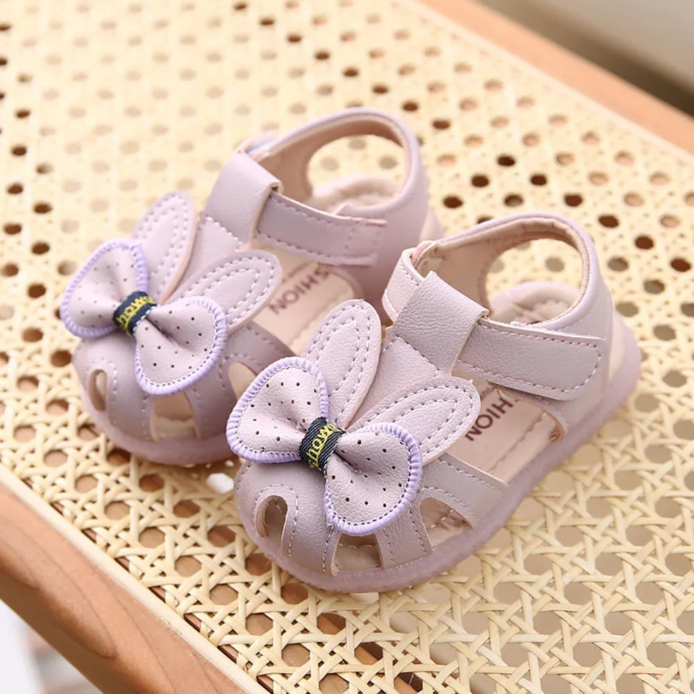 Summer Sandals For Kids Cute Bow Soft-soled Toddler Shoes Travel Outdoor Beach Sandals For Girls Princess Footwear