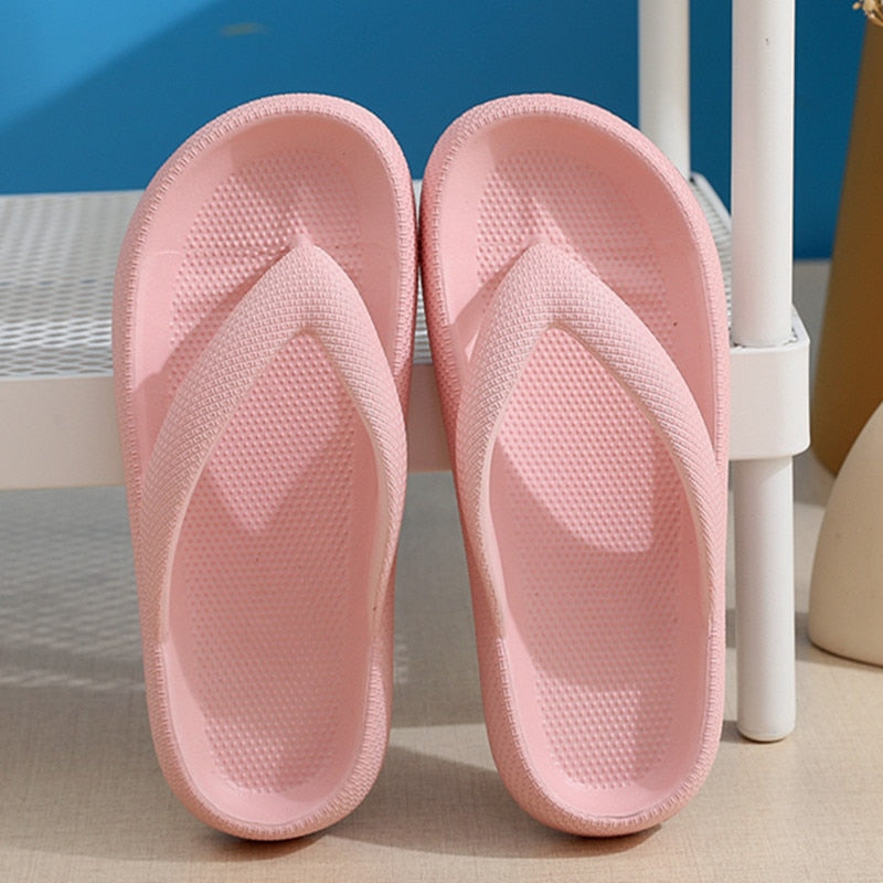 Soft Sole EVA Women's Flip Flops Summer Beach Non-slip Cloud Slippers Women Thick Platform Clip Toe Bathroom Slides