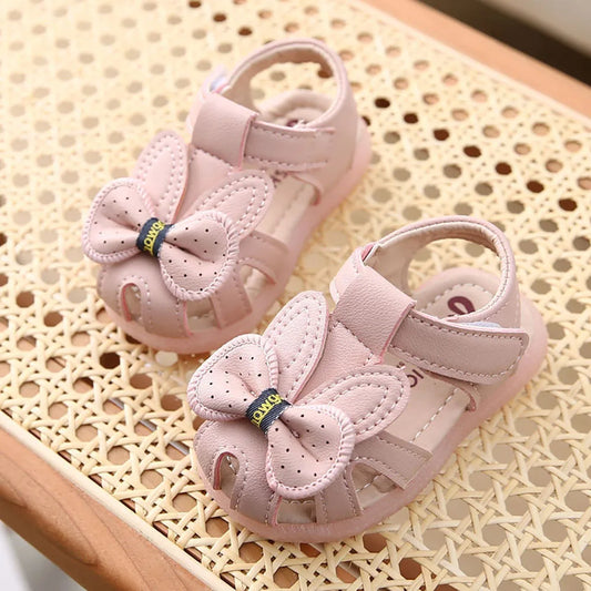 Summer Sandals For Kids Cute Bow Soft-soled Toddler Shoes Travel Outdoor Beach Sandals For Girls Princess Footwear