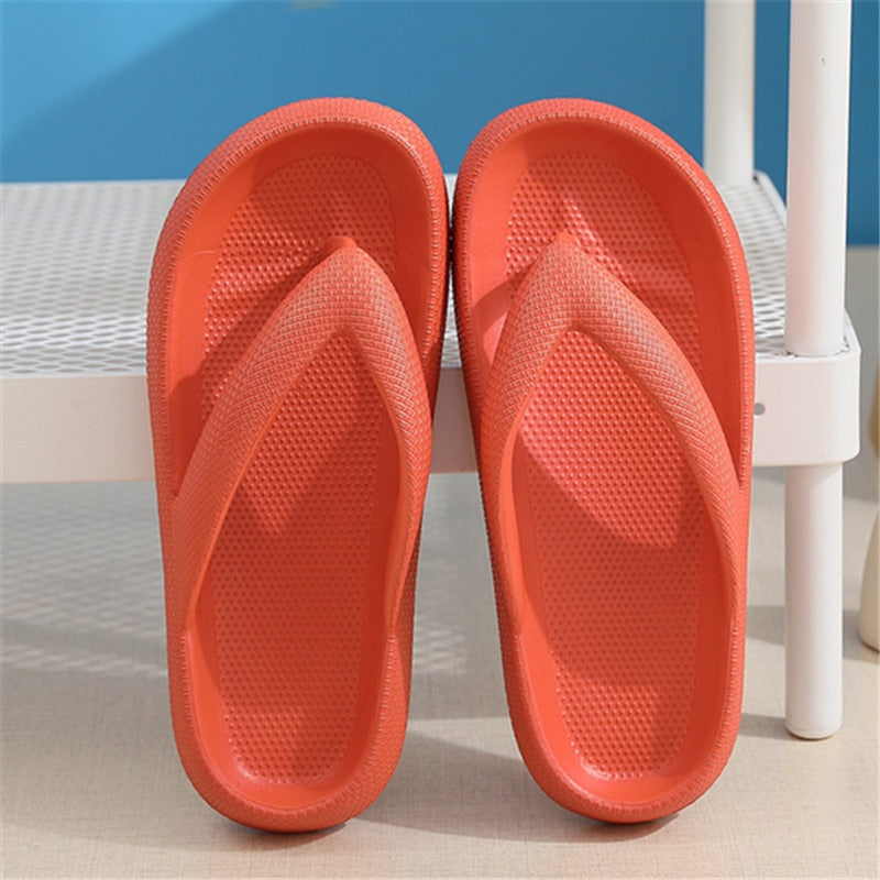 Soft Sole EVA Women's Flip Flops Summer Beach Non-slip Cloud Slippers Women Thick Platform Clip Toe Bathroom Slides