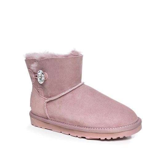 OZWEAR Ugg Classic Mini Button Whth Swarovski Boots (Water Resistant)