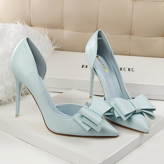 Korean Fashion Bigtree Women Shoes Wedding Bow High Heels Pumps