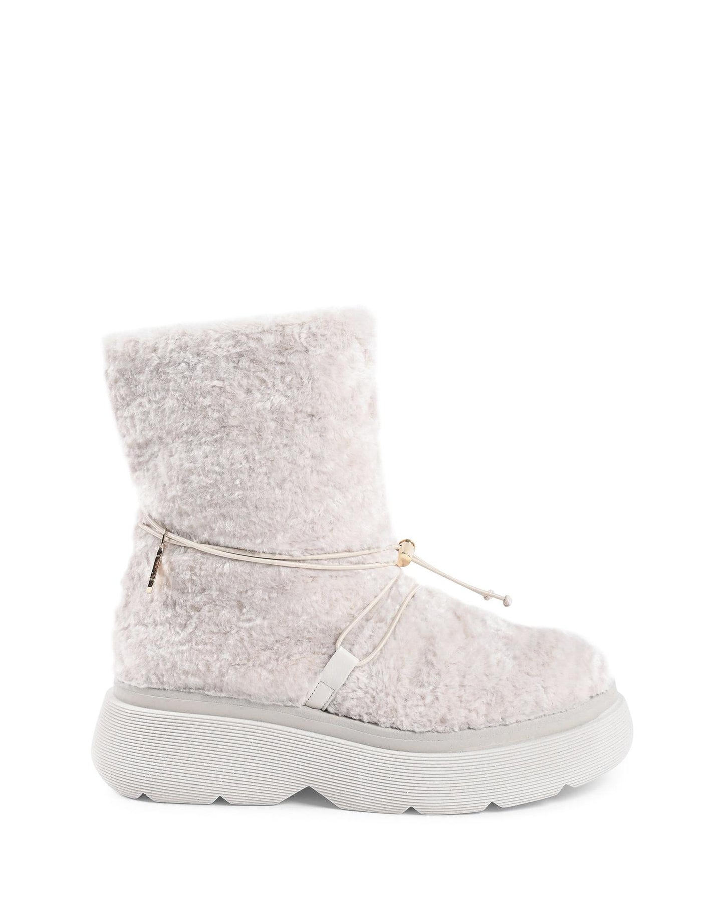 Shearling Drawstring Platform Ankle Boot - 38 EU