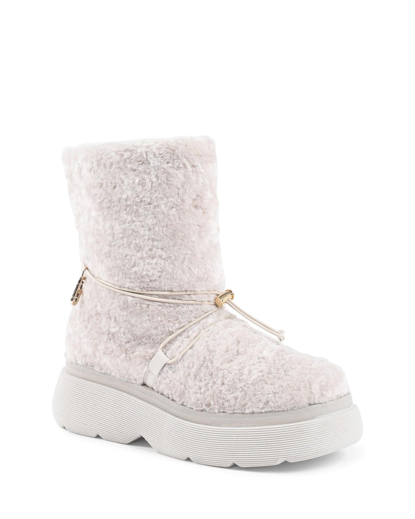 Shearling Drawstring Platform Ankle Boot - 40 EU